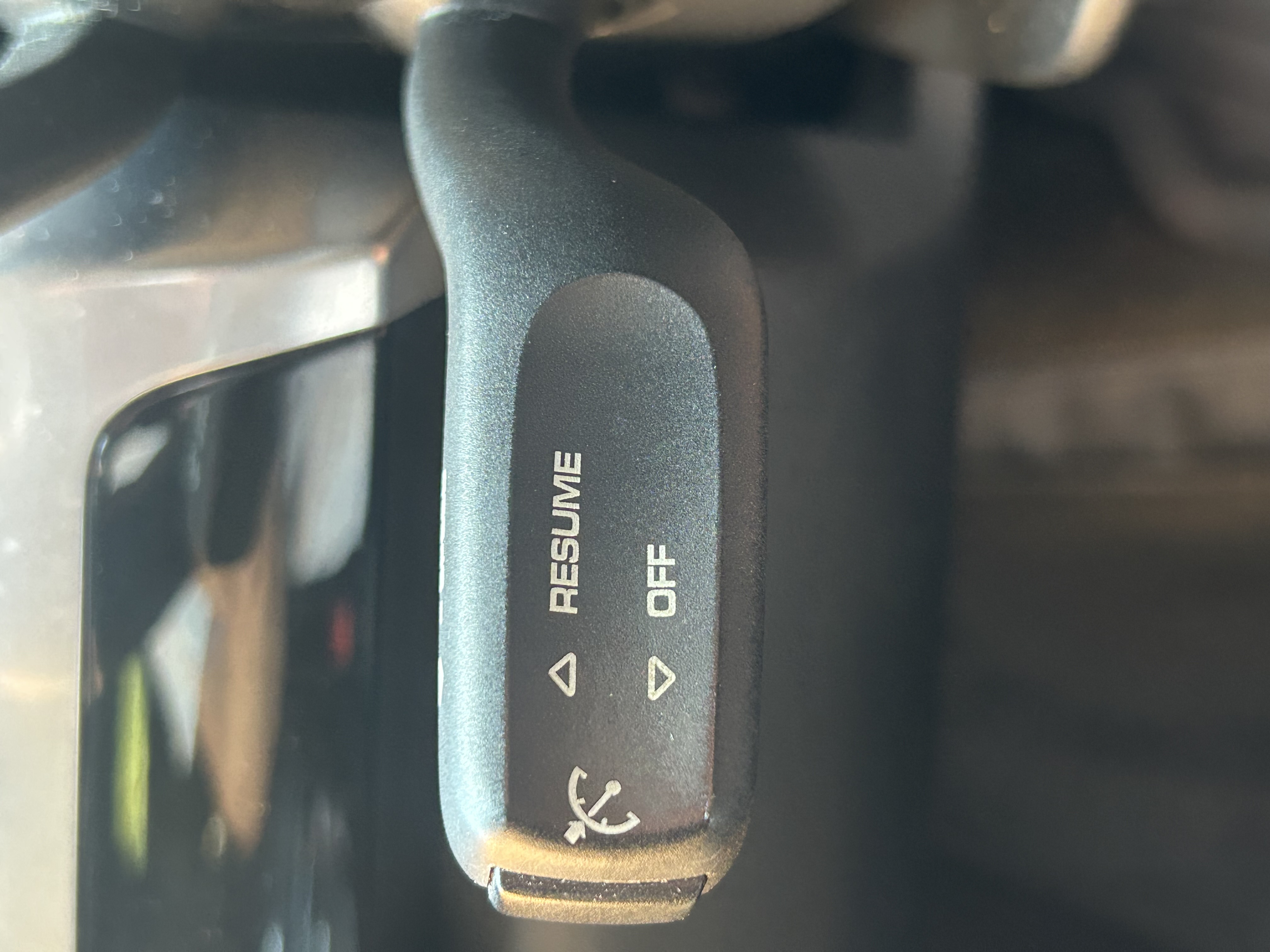 Porsche cruise control stalk close-up